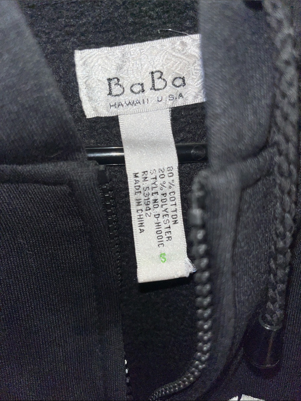 Black Zip-Up Hoodie Jacket with MAUI Lettering - Picture 2 of 2